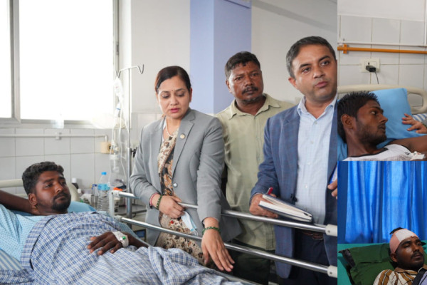 सुनसरी घटनापछि स्वास्थ्यमन्त्री मेहता विराटनगरमा, अस्पताल पुगेर घाइतेसँग भेटघाट